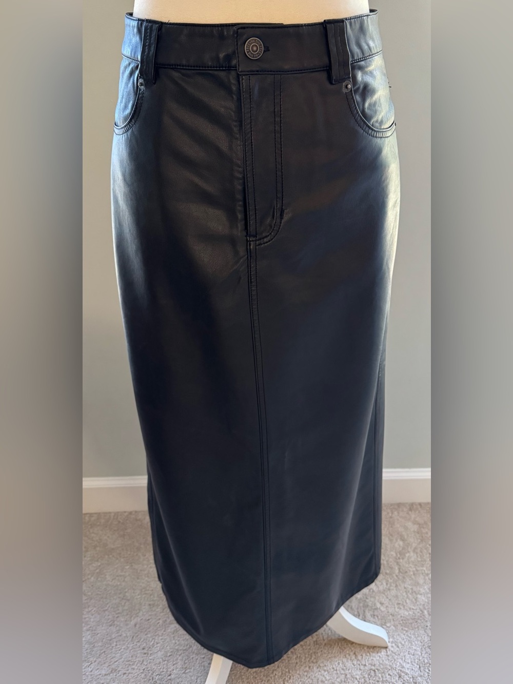 Free People City Slicker Vegan Leather Skirt Size 0 28" waist